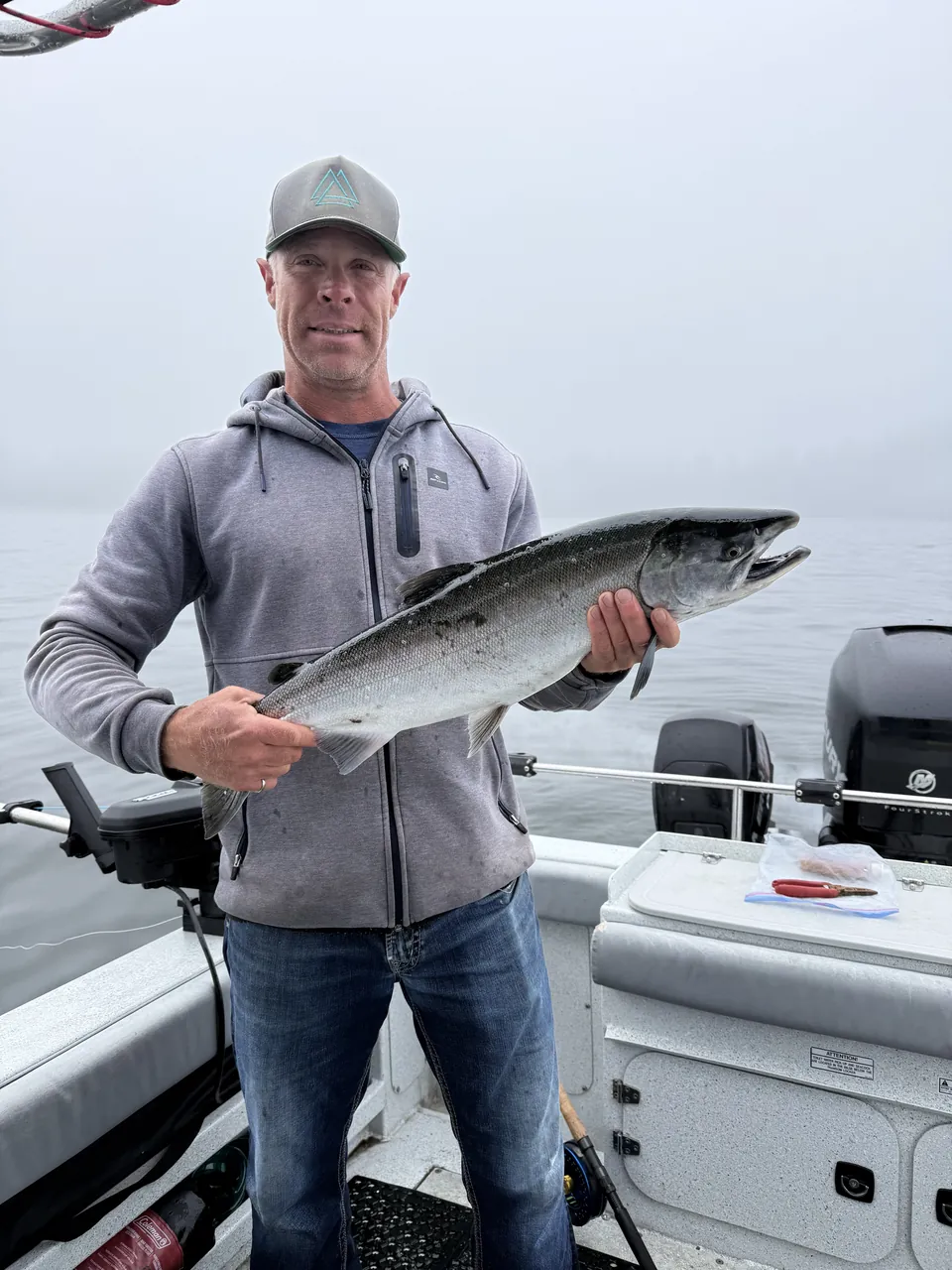Salmon from a foggy morning bite