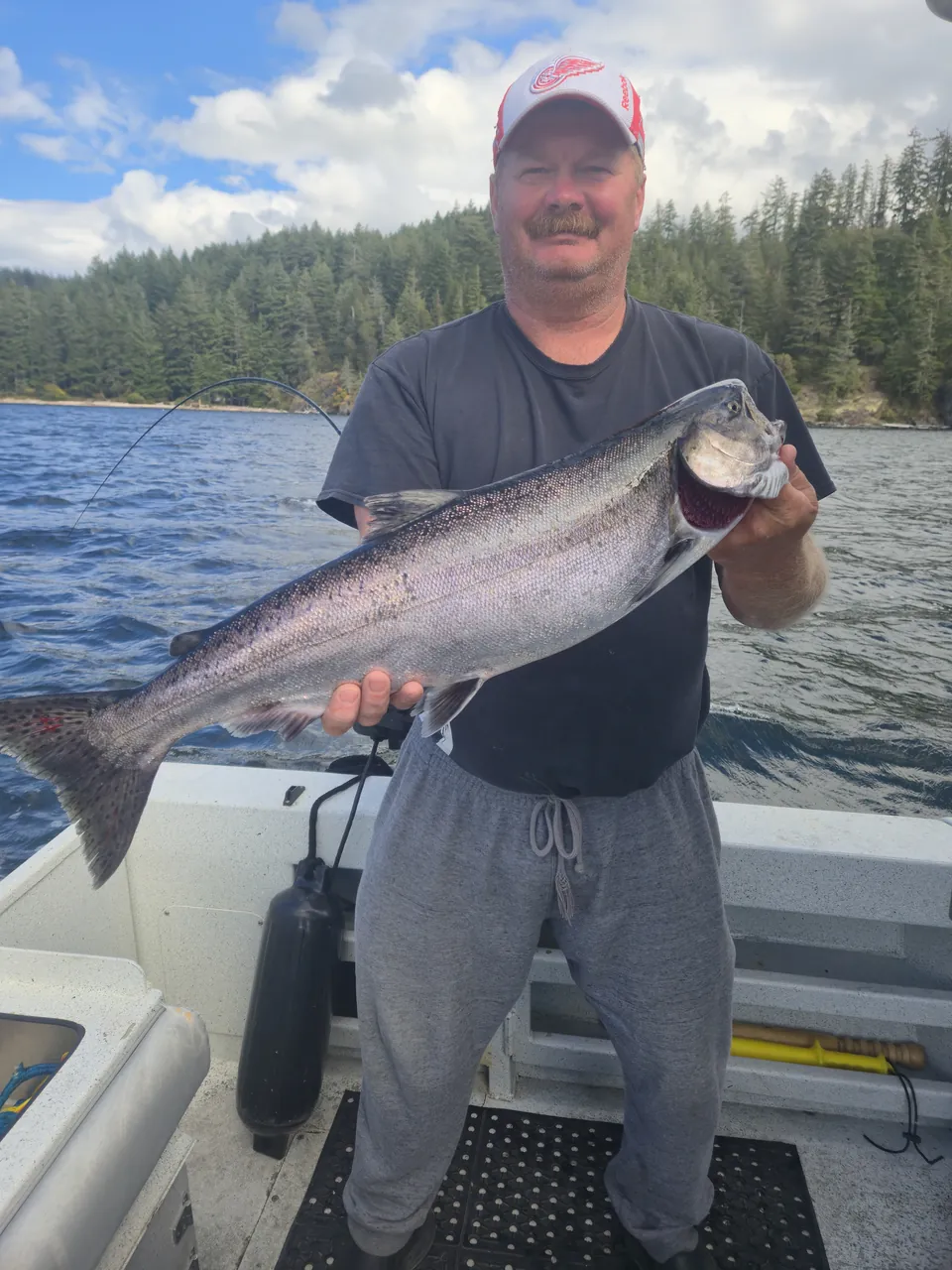 Bright salmon on the open water