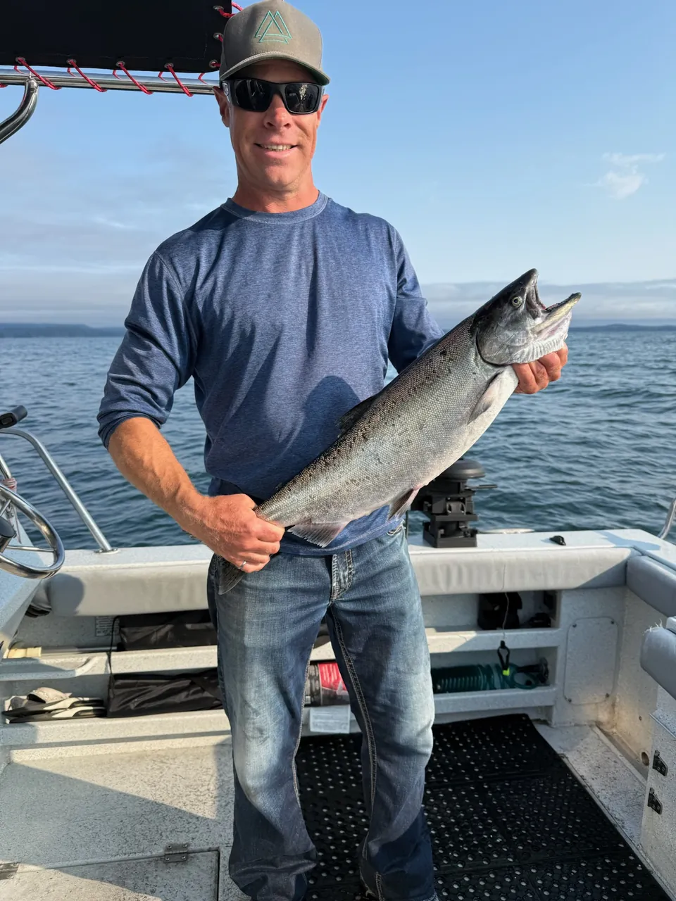 Salmon caught on a bluebird morning