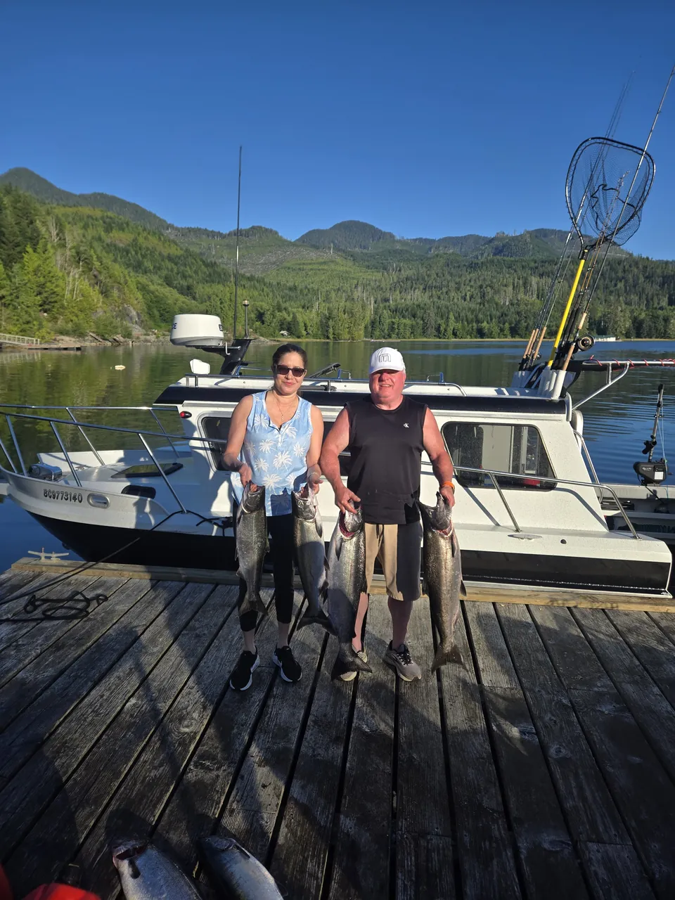 Limits of salmon on the dock